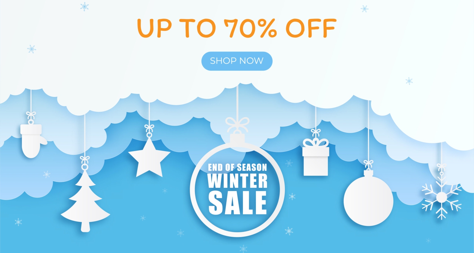 winter-sale-banner-template-background-with-3d-paper-arts-and-crafts-free-vector